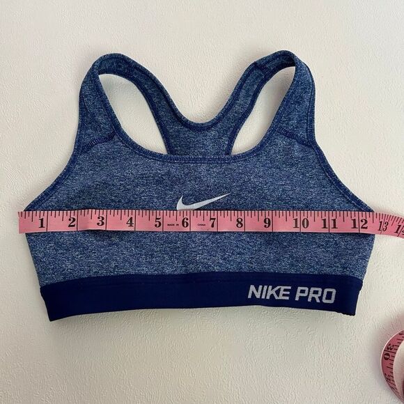 Nike Pro Dri-FIT Sports Bra XS Heather Navy Blue Medium Support - Picture 5 of 6